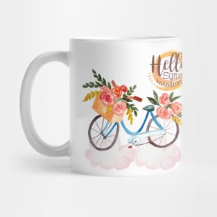 watercolor flower bicycle Mug